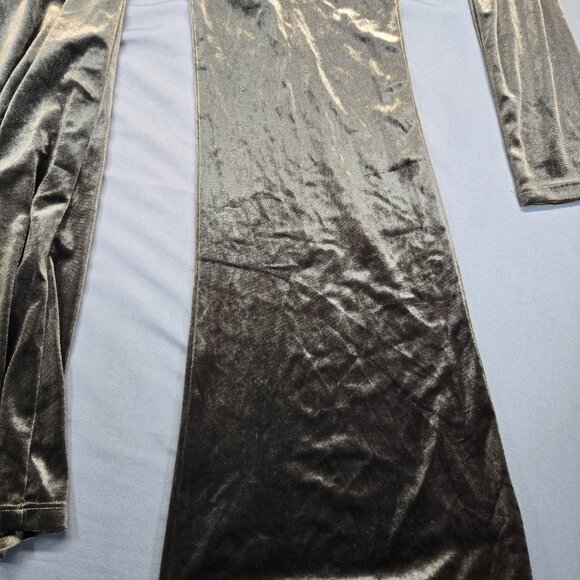 HOMMAGE Velvet Jumpsuit – Women’s Size Large – Long Sleeve Mesh V-Neck - Picture 5 of 13